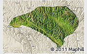 Satellite 3D Map of Luhuo, shaded relief outside