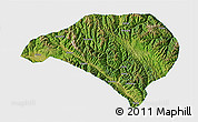 Satellite 3D Map of Luhuo, single color outside