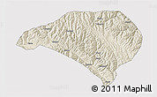 Shaded Relief 3D Map of Luhuo, cropped outside
