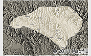 Shaded Relief 3D Map of Luhuo, darken