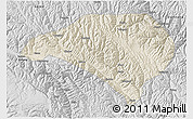 Shaded Relief 3D Map of Luhuo, desaturated