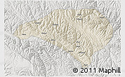 Shaded Relief 3D Map of Luhuo, lighten, semi-desaturated