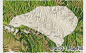 Shaded Relief 3D Map of Luhuo, satellite outside