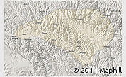 Shaded Relief 3D Map of Luhuo, semi-desaturated