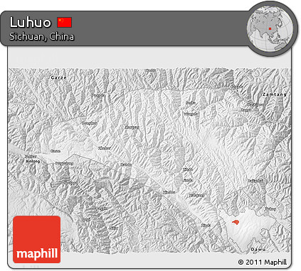 Silver Style 3D Map of Luhuo