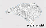 Silver Style 3D Map of Luhuo, single color outside