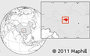 Blank Location Map of Luhuo, highlighted country