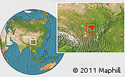 Satellite Location Map of Luhuo