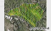 Satellite Map of Luhuo, semi-desaturated