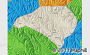 Shaded Relief Map of Luhuo, political outside