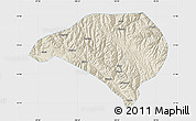 Shaded Relief Map of Luhuo, single color outside