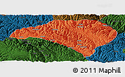 Political Panoramic Map of Luhuo, darken