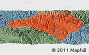 Political Panoramic Map of Luhuo, semi-desaturated