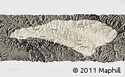 Shaded Relief Panoramic Map of Luhuo, darken
