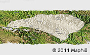 Shaded Relief Panoramic Map of Luhuo, satellite outside