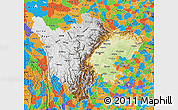 Physical Map of Sichuan, political outside