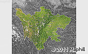 Satellite Map of Sichuan, desaturated