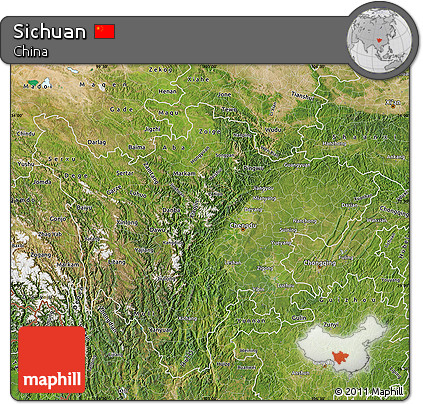 Satellite Map of Sichuan