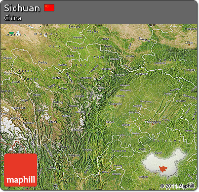 Satellite Map of Sichuan