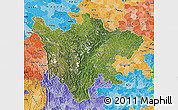 Satellite Map of Sichuan, political shades outside