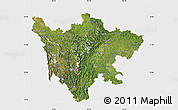 Satellite Map of Sichuan, single color outside