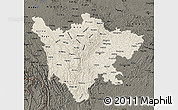 Shaded Relief Map of Sichuan, darken