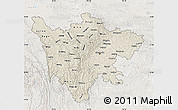 Shaded Relief Map of Sichuan, lighten
