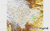Shaded Relief Map of Sichuan, physical outside