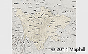Shaded Relief Map of Sichuan, semi-desaturated