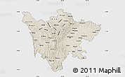 Shaded Relief Map of Sichuan, single color outside