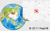 Physical Location Map of Markam, highlighted country