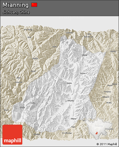 Classic Style 3D Map of Mianning