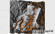 Physical 3D Map of Mianning, darken