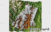Physical 3D Map of Mianning, satellite outside