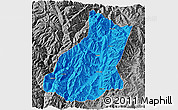 Political 3D Map of Mianning, desaturated