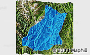 Political 3D Map of Mianning, satellite outside