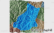 Political 3D Map of Mianning, semi-desaturated
