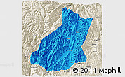 Political 3D Map of Mianning, shaded relief outside