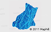 Political 3D Map of Mianning, single color outside