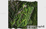 Satellite 3D Map of Mianning, darken