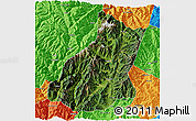 Satellite 3D Map of Mianning, political outside