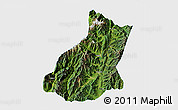 Satellite 3D Map of Mianning, single color outside