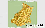 Savanna Style 3D Map of Mianning, single color outside