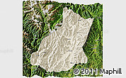 Shaded Relief 3D Map of Mianning, satellite outside