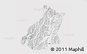 Silver Style 3D Map of Mianning, single color outside