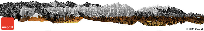 Physical Horizon Map of Mianning, darken