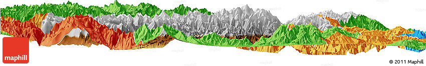 Physical Horizon Map of Mianning, political outside