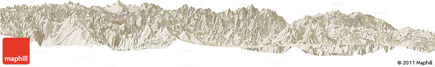 Shaded Relief Horizon Map of Mianning