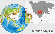 Physical Location Map of Mianning, highlighted country, highlighted parent region