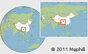 Savanna Style Location Map of Mianning, highlighted country, within the entire country